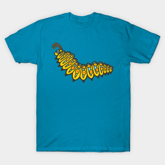 RETRO BUGS CATERPILLAR Cute Friendly Graphic Cartoon Bug - UnBlink Studio by Jackie Tahara T-Shirt by UnBlink Studio by Jackie Tahara